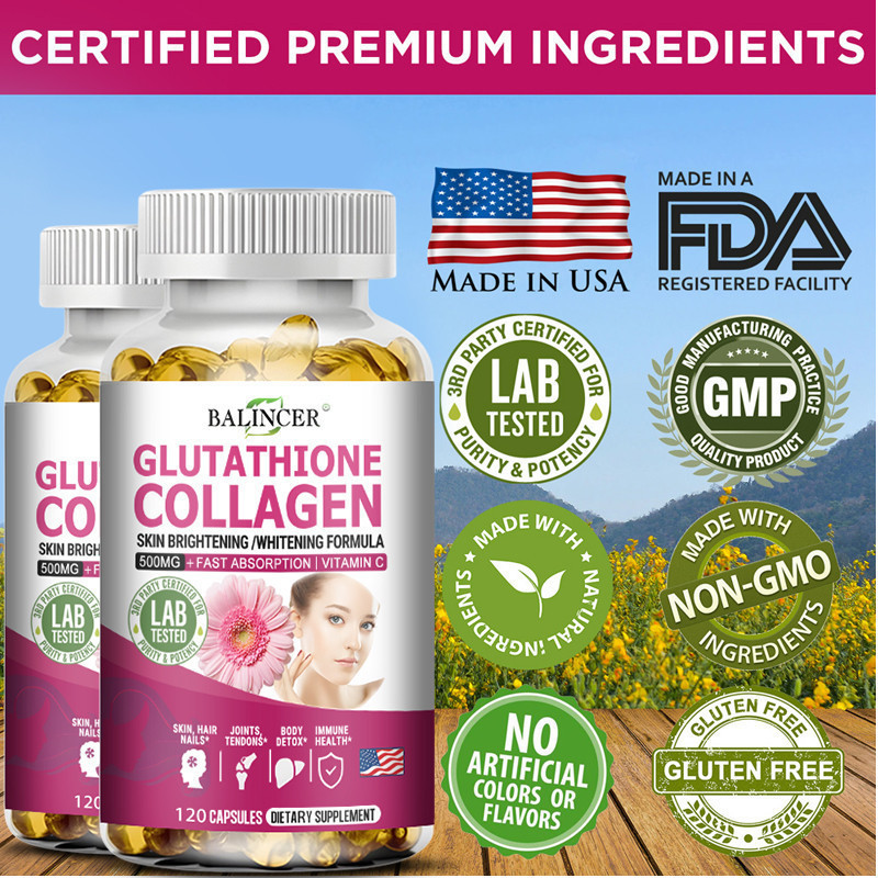 Jual Balincer Glutathione Collagen (120 Kapsul) dengan Vitamin C untuk  Kulit, Rambut, Kuku dan Dukungan Sendi untuk Kesehatan Secara Keseluruhan |  Shopee Indonesia