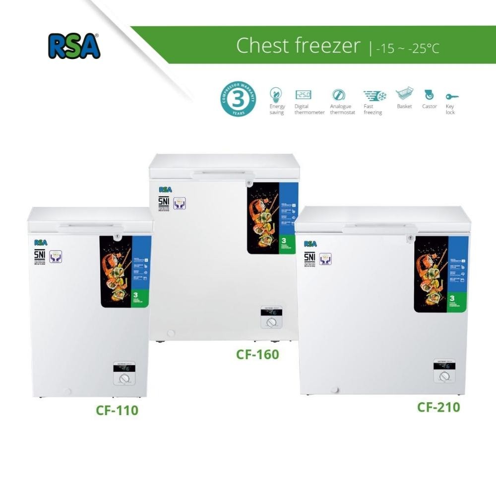 Jual CHEST FREEZER RSA CF-210 FREEZER BOX RUMAHAN ORIGINAL GARANSI ...