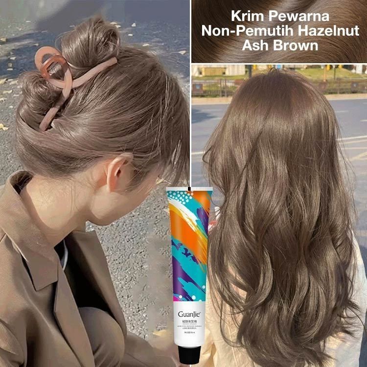 Jual Pewarna Rambut/Ash Brown Hair Color/Tanpa Bleaching/Herbal Cat ...