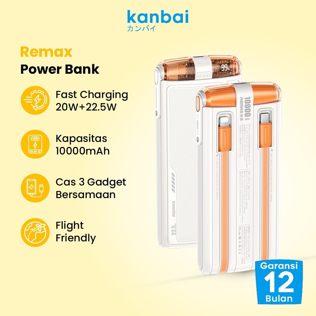 Jual Powerbank Fast Charging 10.000mAh 20W + 22.5W Remax RPP-53 Armour ...