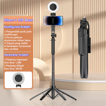 Trimic 180CM Tongsis Tripod Selfie Stick 4 Kaki Tripod Aluminium Tongsis Bluetooth Remote