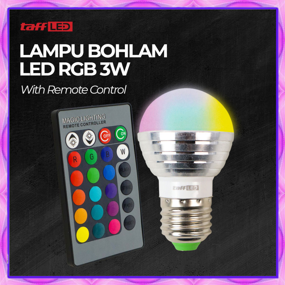 Jual Lampu Smart LED LAMPU BOHLAM LED RGB BERUBAH WARNA REMOTE CONTROL ...