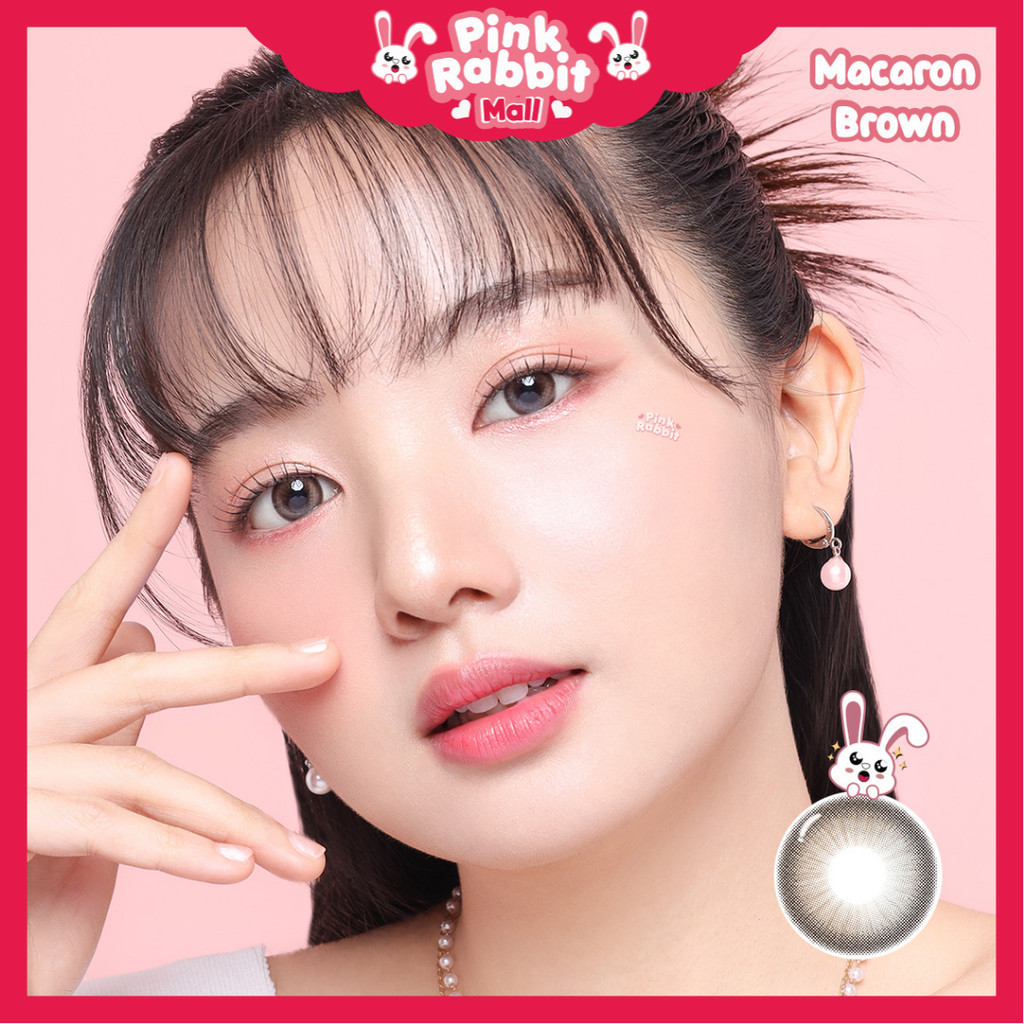 Jual Pink Rabbit Softlens Minus Macaron Brown Aman Nyaman Normal dan -0 ...