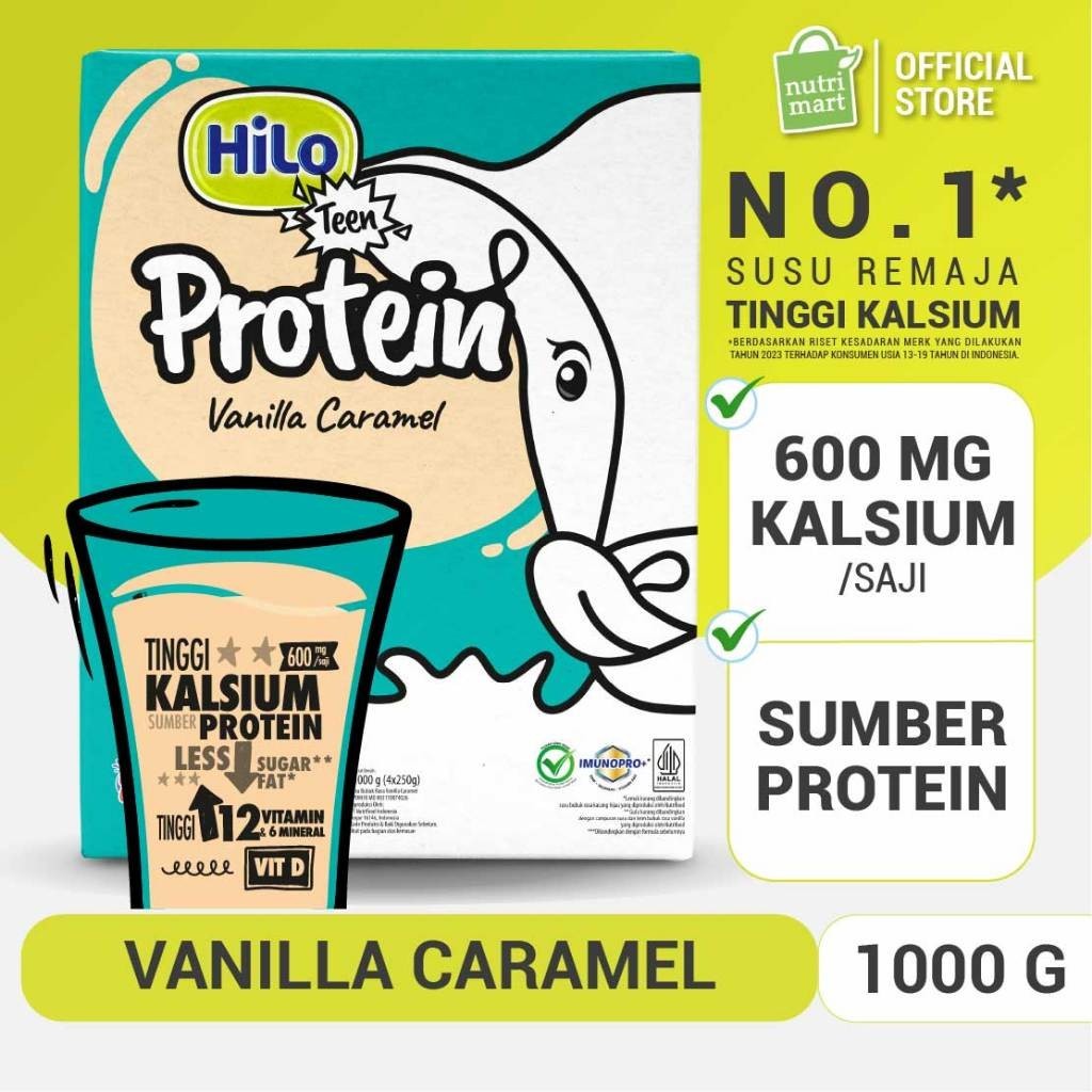 Jual HiLo Teen Vanilla Caramel 1000g - Susu Tinggi Kalsium Protein ...