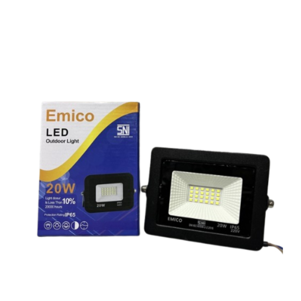 Jual Emico Lampu Sorot SMD LED 20 watt SNI IP65 Lampu Tembak Floodlight ...