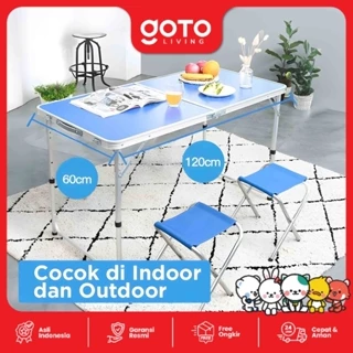 Goto Flipper Table Meja Makan Lipat Set Koper Camping Outdoor Portable