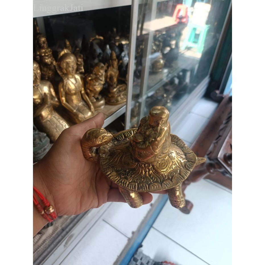 Jual patung kura dan bikshu emas full kuningan sepuh majapahit bk ...