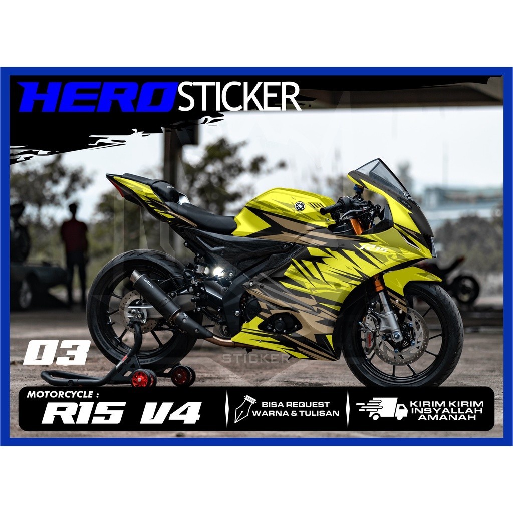 Jual Sticker Decal Yamaha R15 V4, Sticker Decal R15 V4 Variasi Abstrak ...
