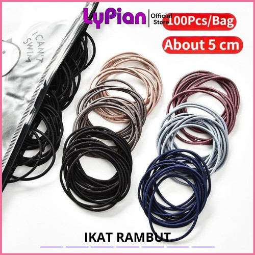 Jual Ikat Rambut Isi 100 Plus Zipper Bag Ikat Rambut isi 100 ikat ...