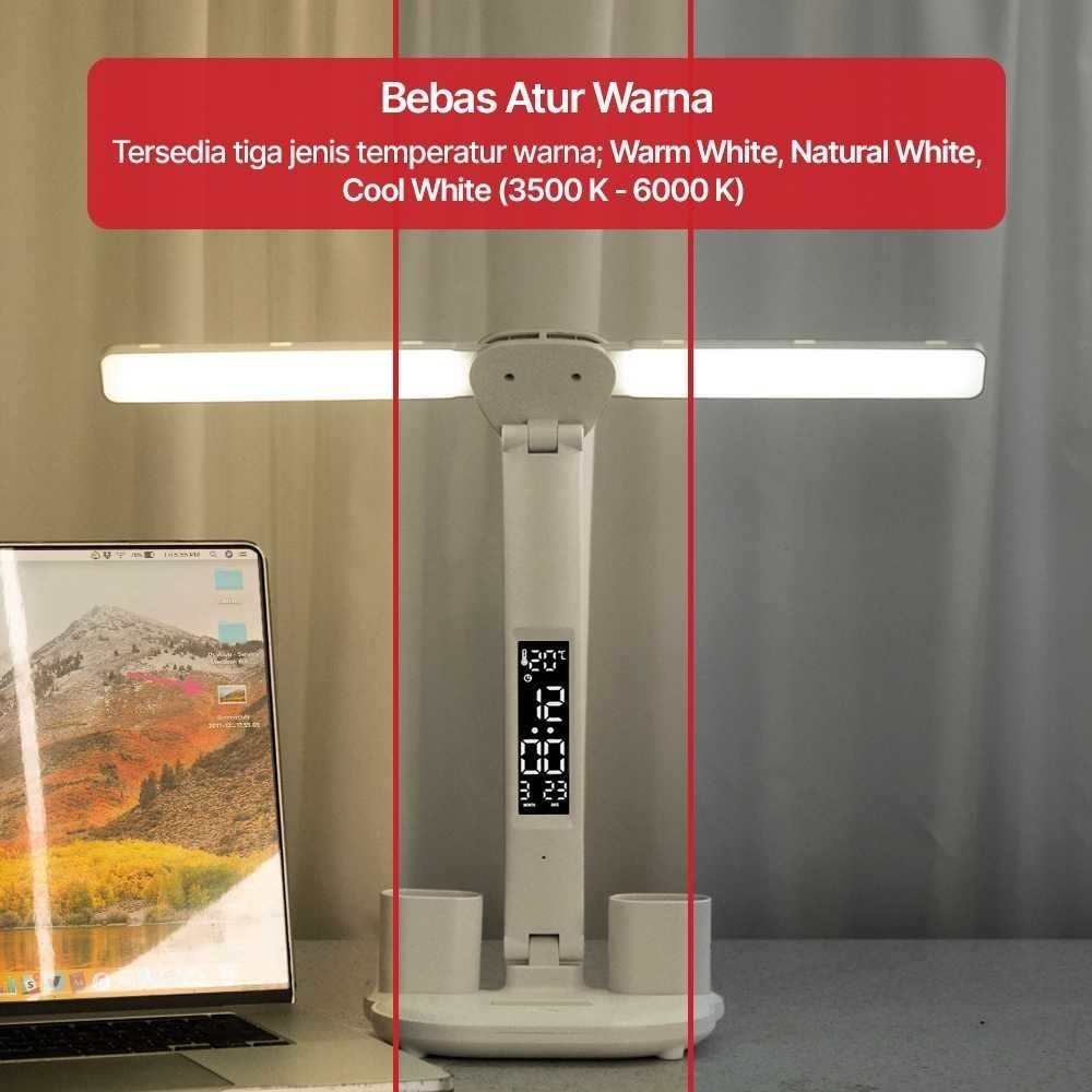 Jual TaffLED Lampu Meja Baca LED Display Double Head Pen Holder 3in1 5V ...