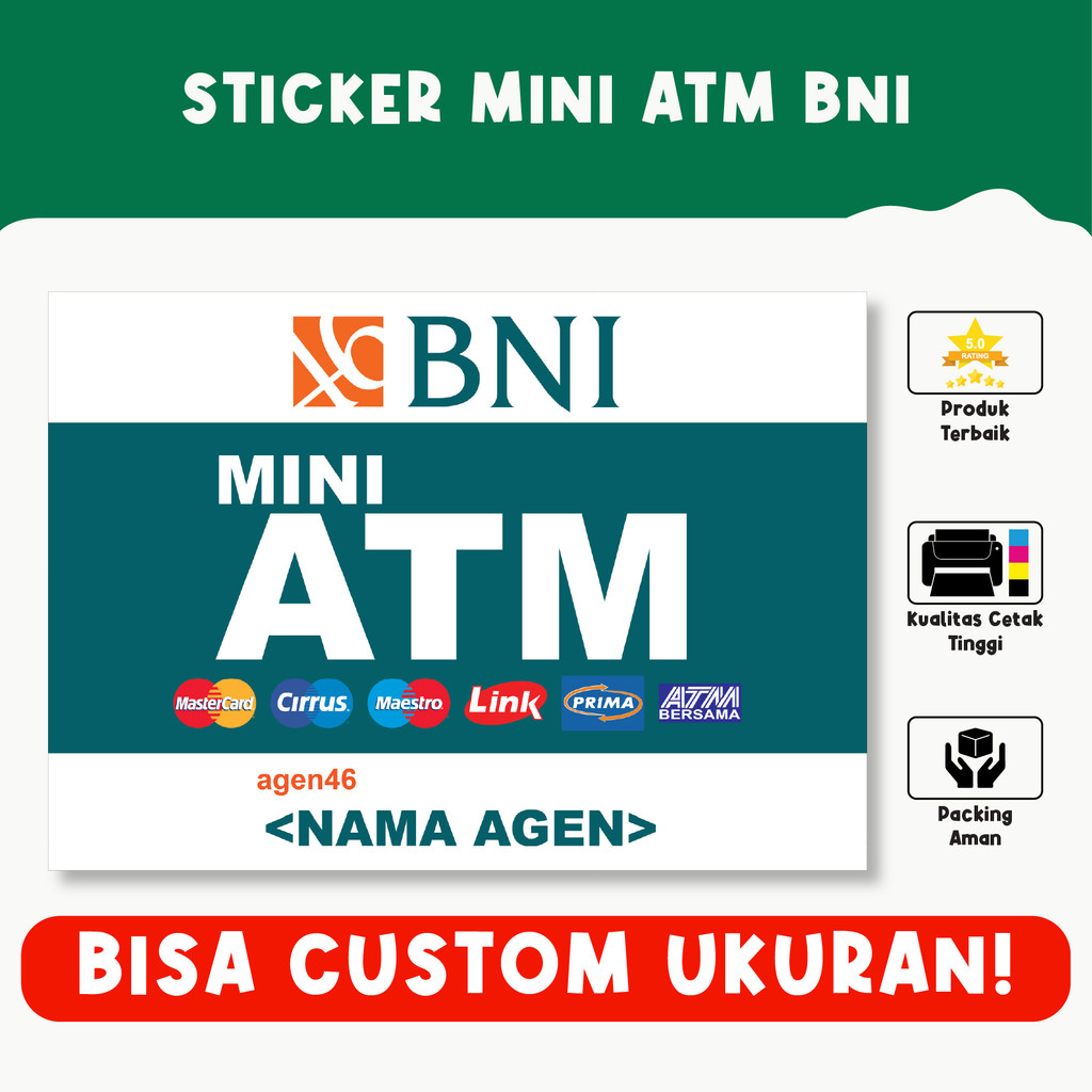 Jual Sticker Mini ATM Bank (BCA, BNI, Mandiri, BRI, BSI) – Tahan Air ...