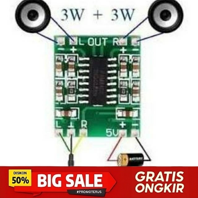 Jual Amplifier mini PAM 8403 2 x 3 Watt DC 5V Bisa Pakai Charger Hp ...