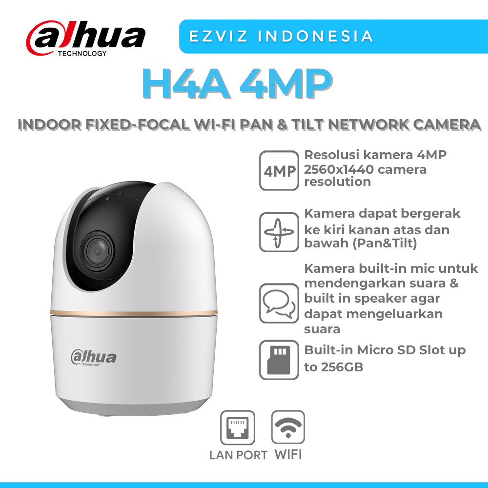Jual DAHUA H4A 4MP INDOOR 2WAY AUDIO WIFI PAN & TILT NETWORK CAMERA ...
