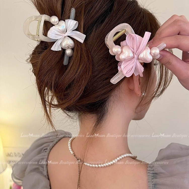 Jual Town Shell - Love Ellon Korean Medium Pearl Hair Claw / Jepit ...