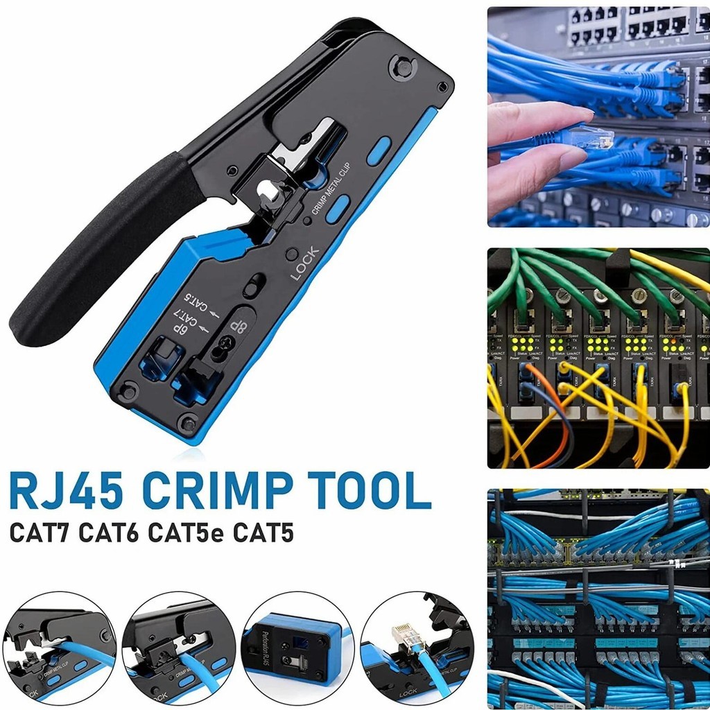 Jual RJ45 Tang Crimp Pass Through Crimper, Stripper, dan Cutter untuk ...