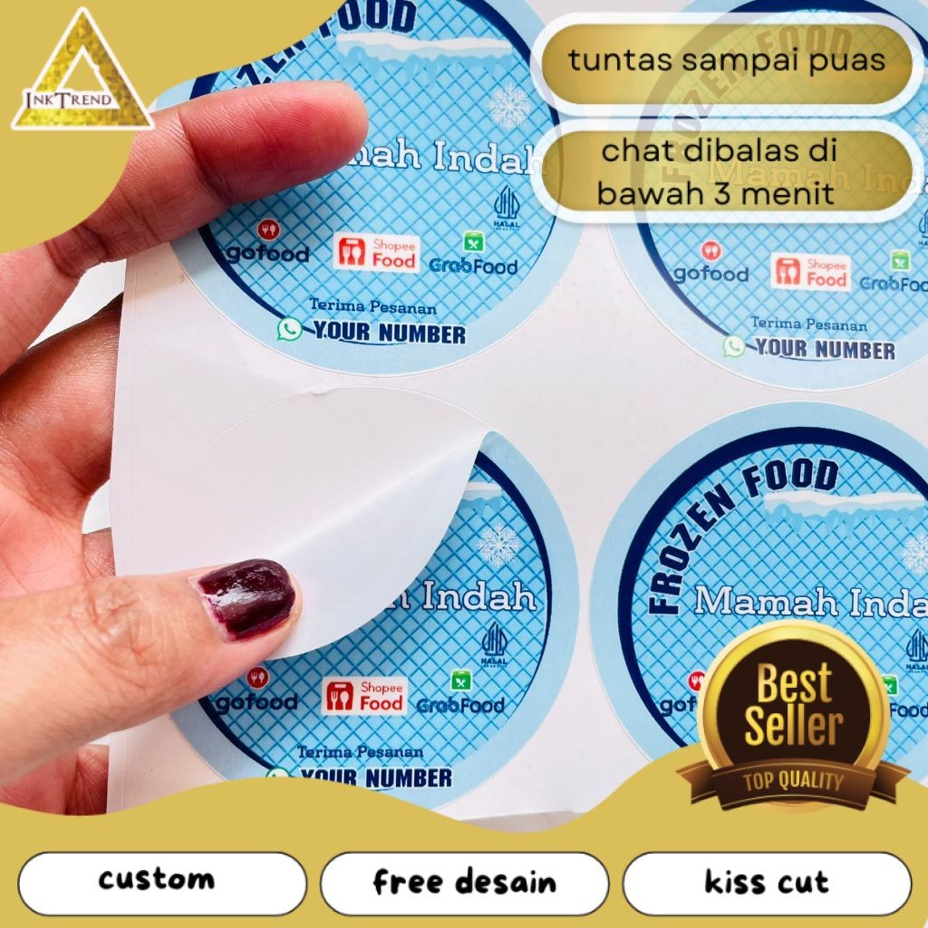 Jual INKA 2-4 Label Bulat Sticker Print Vinyl Stiker Frozen Food Anti ...