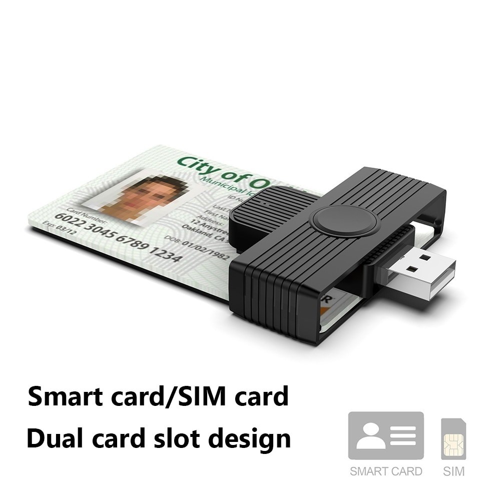 Jual USB 2.0 Smart Card Reader for Bank Card SIM ID CAC Card Reader ...