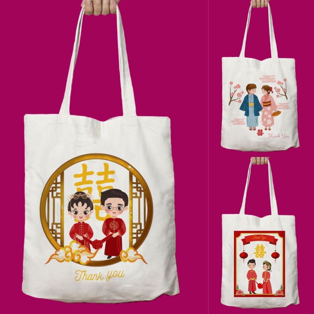 Jual Totebag Goodiebag Souvenir Sangjit Pernikahan Nikah Married ...