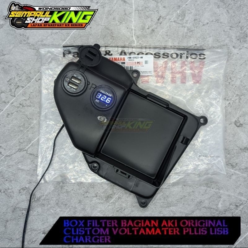 Jual Box filter Rx king bagian aki Original custom Voltameter plus USB ...