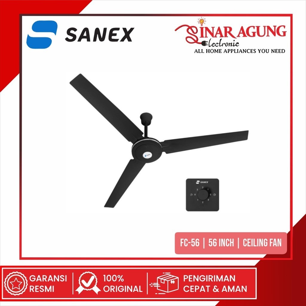 Jual SANEX FC56 / FC-56 BLACK CEILING FAN 56 INCH - GARANSI RESMI ...