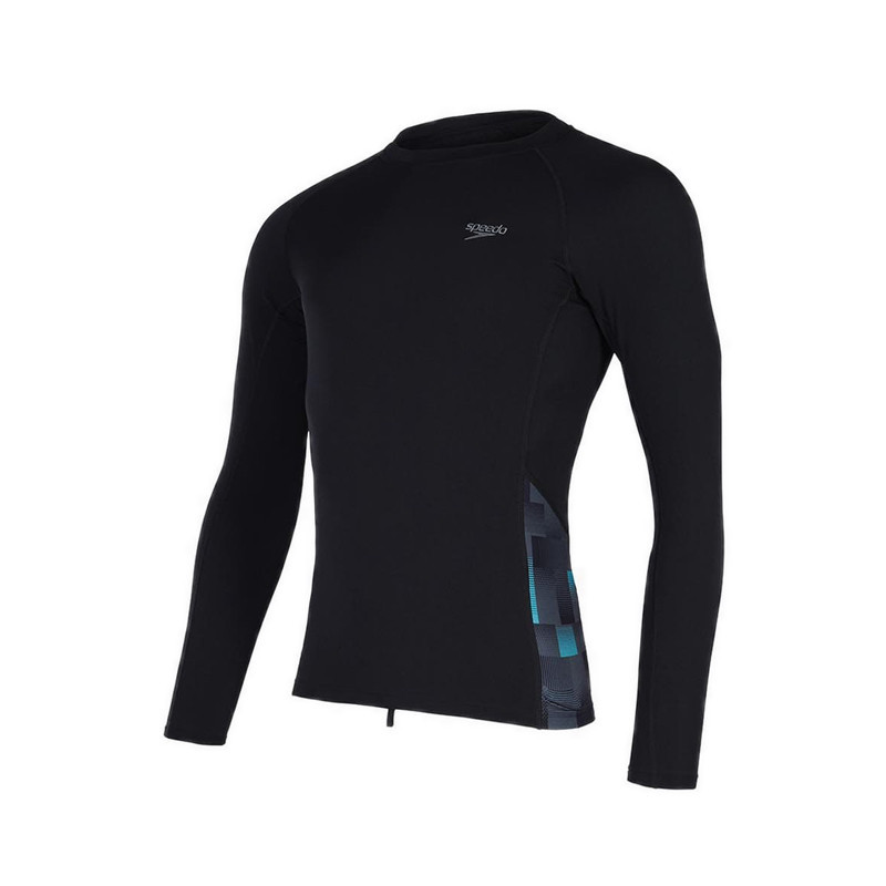 Jual Speedo Men END+ Splice Rash Top - Black/Grey | Shopee Indonesia