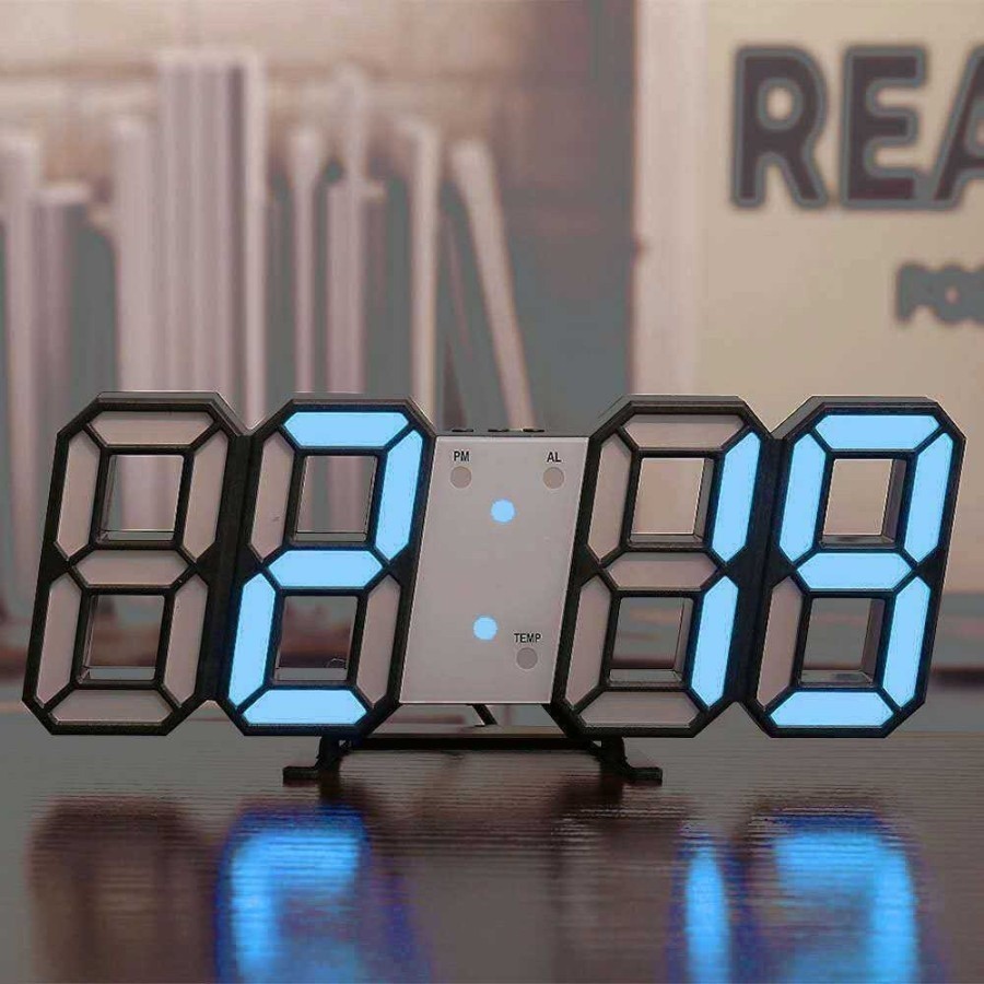 Jual Jam Meja LED 3D / Jam Dinding Digital LED 3D Bentuk Angka Modern ...