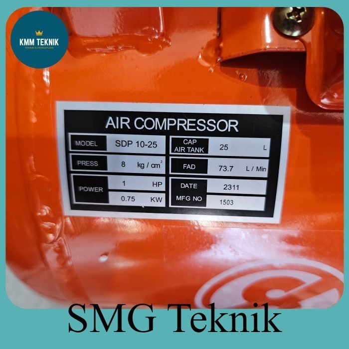 Jual Berkualitas SDP 10-25 1 HP COMPRESSOR OILESS KOMPRESOR SILENT ...