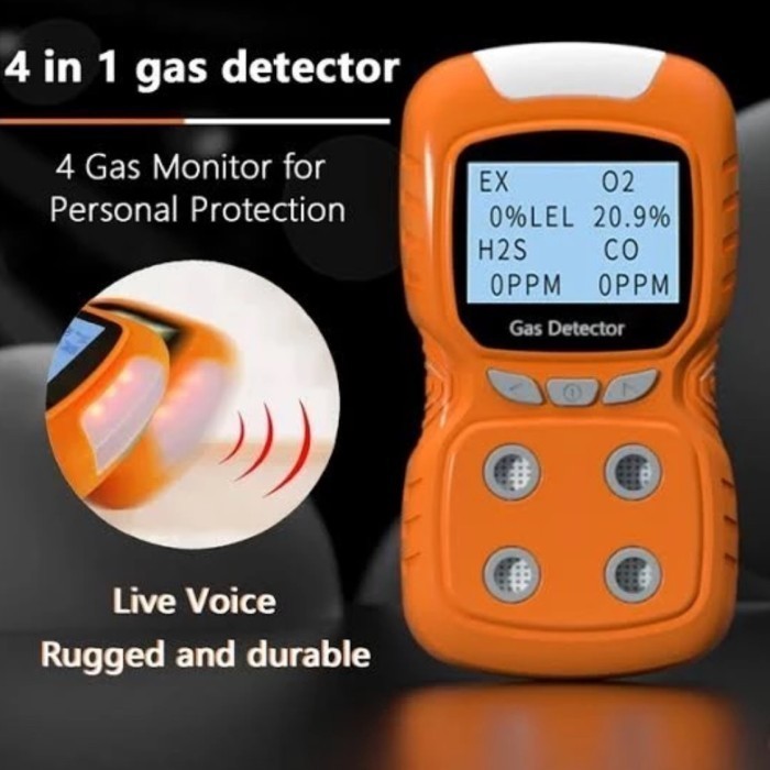 Moniteur de gaz 4 en 1 OMABETA - CO H2S O2 LEL - Alarmes sonores