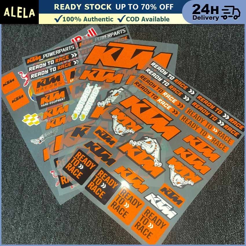 Jual Stiker Logo KTM Racing Ready To Race Red Bull Sticker Helm Motor ...