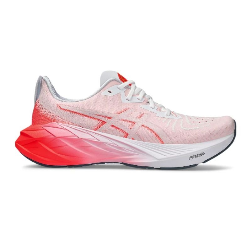 Jual Asics NOVABLAST 4 Mens Road Running Shoes - White/Sunrise Red ...