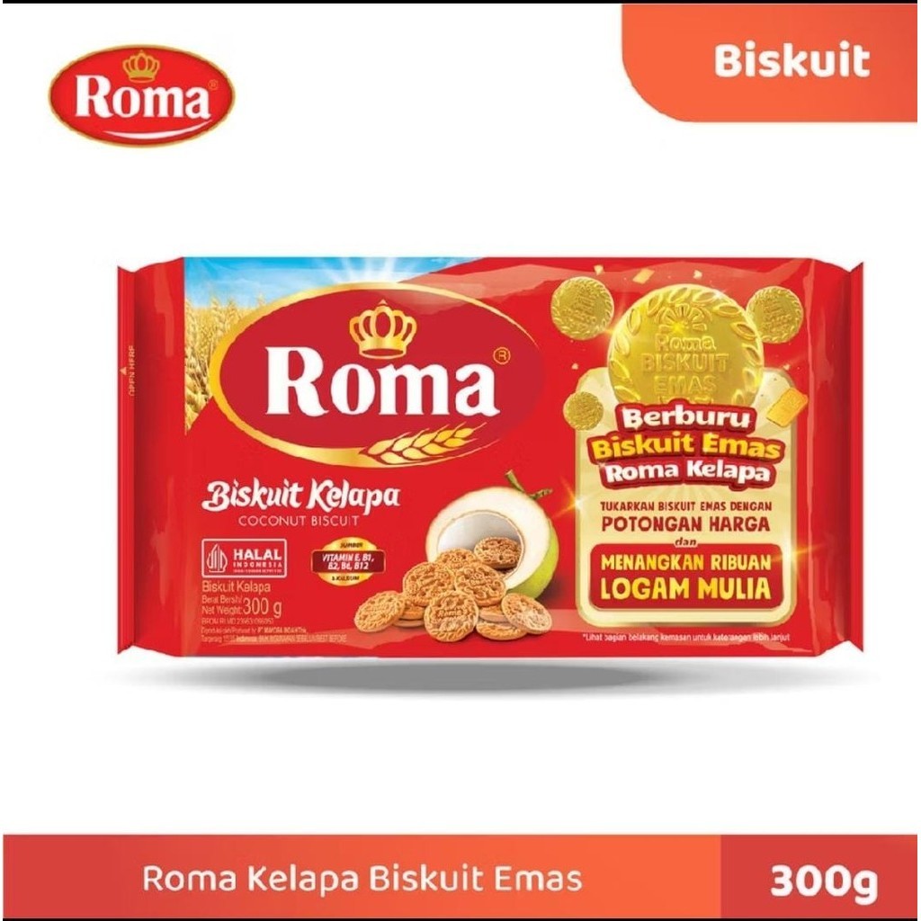 Jual Roma Kelapa Biscuit Emas 300 Gr Shopee Indonesia