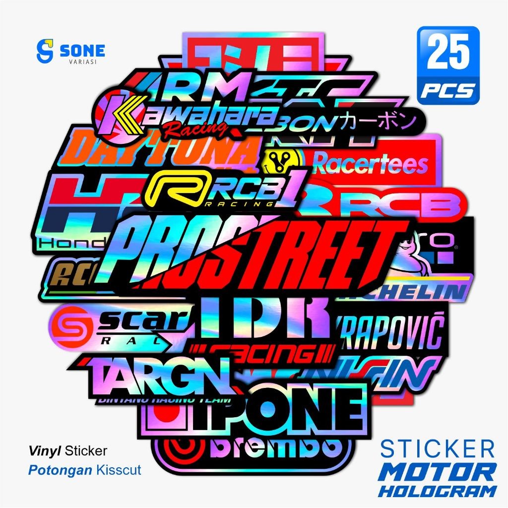 Jual Sticker Motor Keren Hologram Anti Air untuk Aksesoris Laptop ...