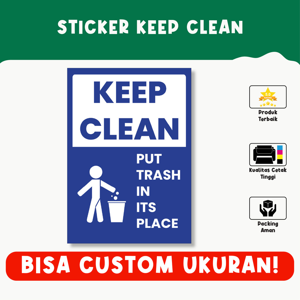 Jual Sticker Jagalah Kebersihan Keep Clean – Edukasi Pentingnya ...