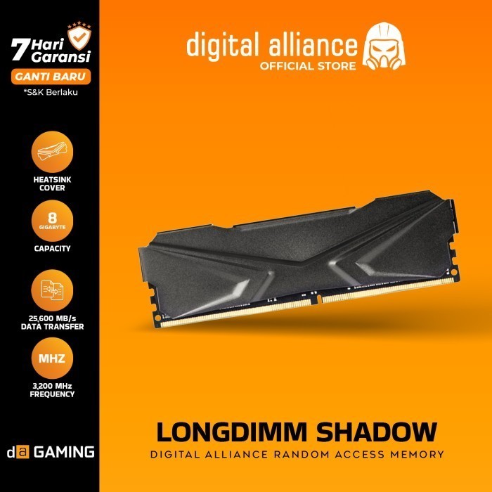 Jual RAM DIGITAL ALLIANCE 8GB DDR4 3200MHz HEATSINK SHADOW | Shopee ...