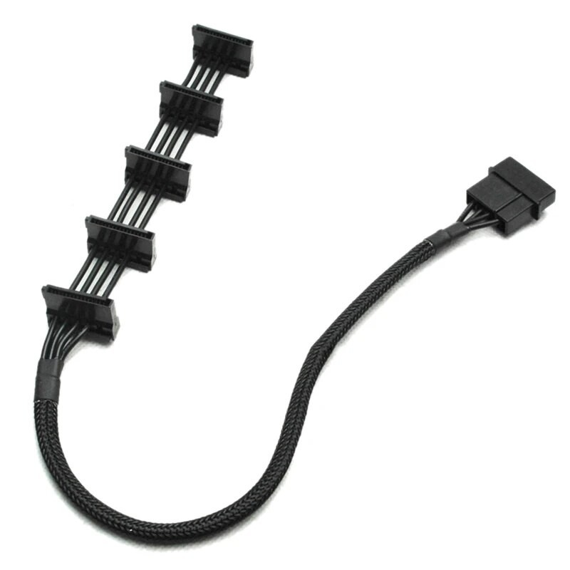 Jual 4-Pin IDE 1 To 5 SATA Power Cable Adapter Splitter Cables 18 AWG ...