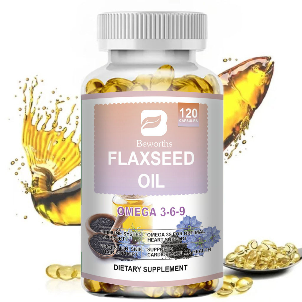 Jual BEWORTHS Organic Flaxseed Oil Capsule 1000mg Omega 3-6-9 for ...