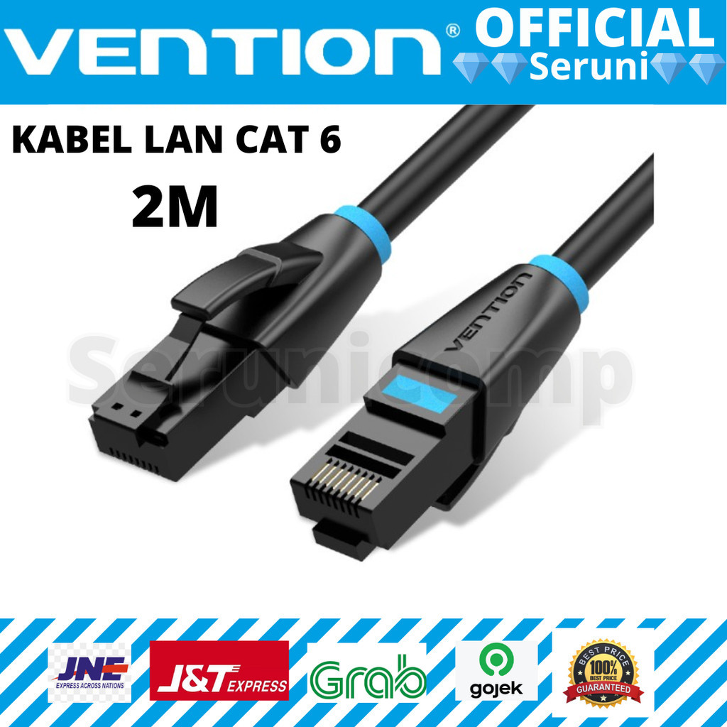 Jual KABEL LAN CAT6 VENTION 2Meter UTP Ethernet Patch Cord Cable Bulat ...