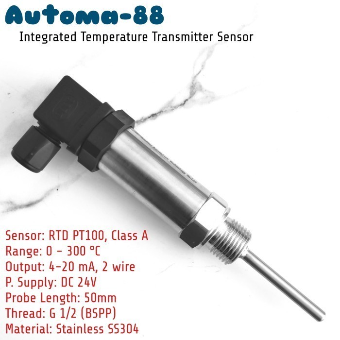 Jual MN08 Temperature Transmitter Sensor PT100 50 mm 5 cm 4-20mA Drat G ...