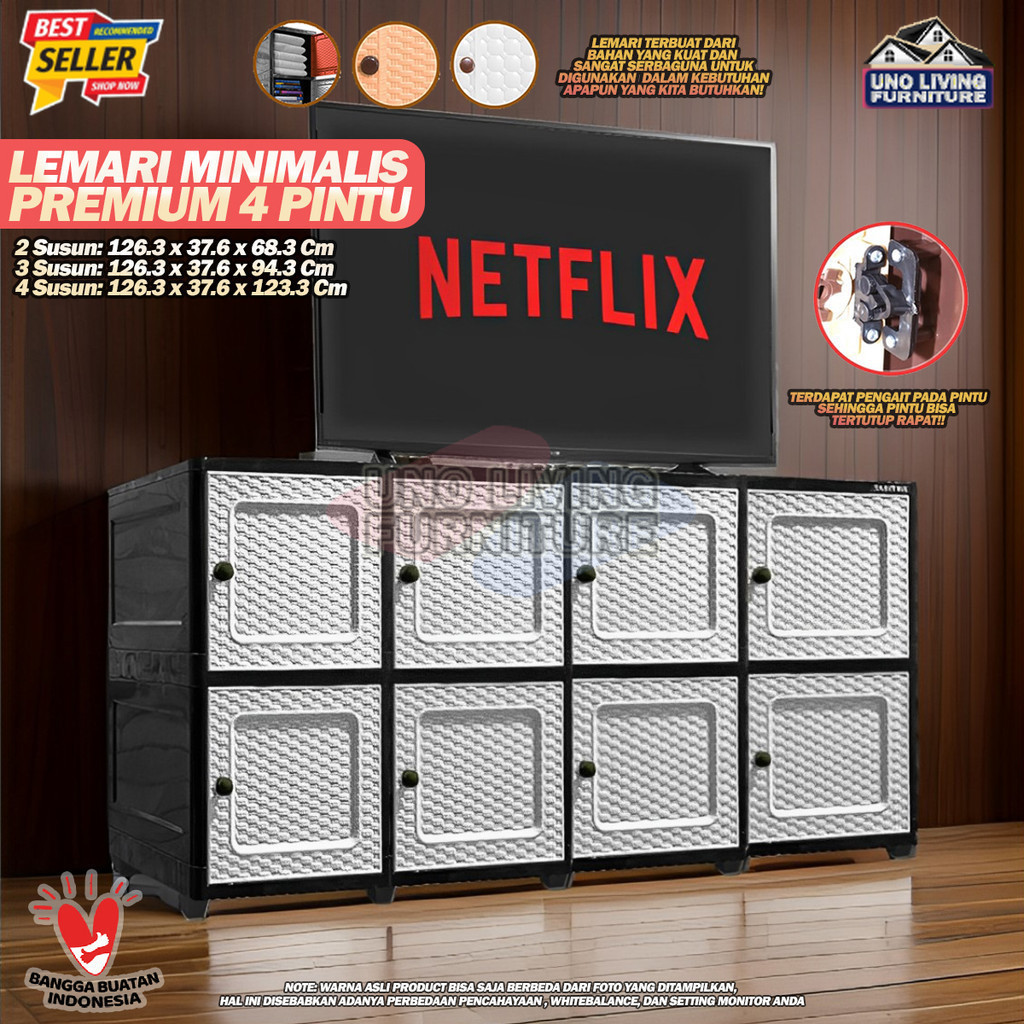 Lemari Jumbo Minimalis Clicks 4 Pintu Lemari Plastik Lemari Pakaian