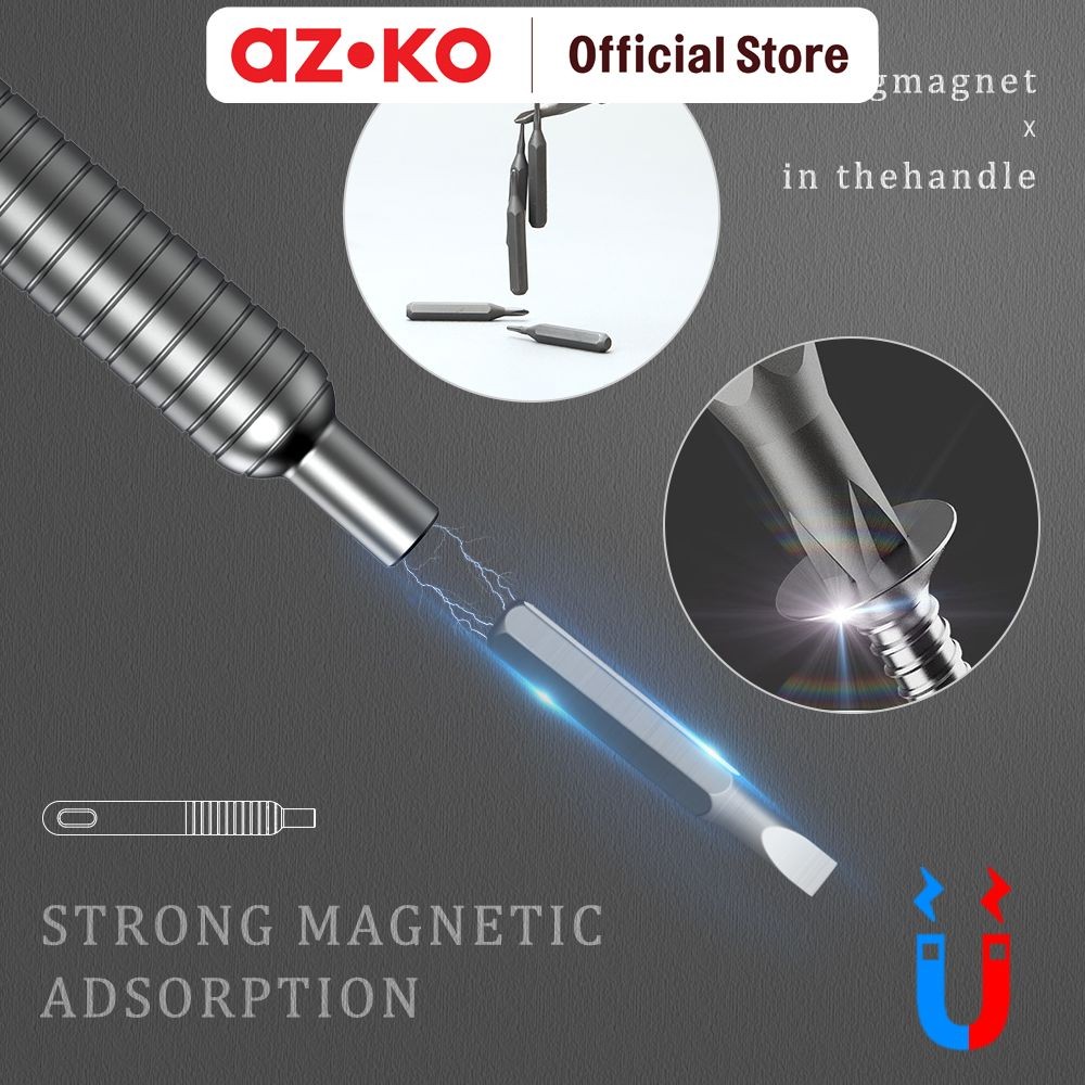 Jual AZKO Maxbuilt Set 31 Pcs Obeng Presisi - Abu-Abu Screwdriver Alat ...