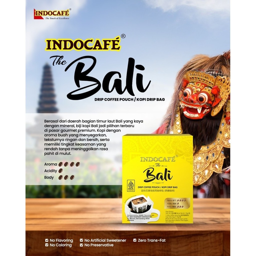 Jual INDOCAFE THE SUMATRA MANDHELING / THE JAVA / BALI Drip Coffee ...