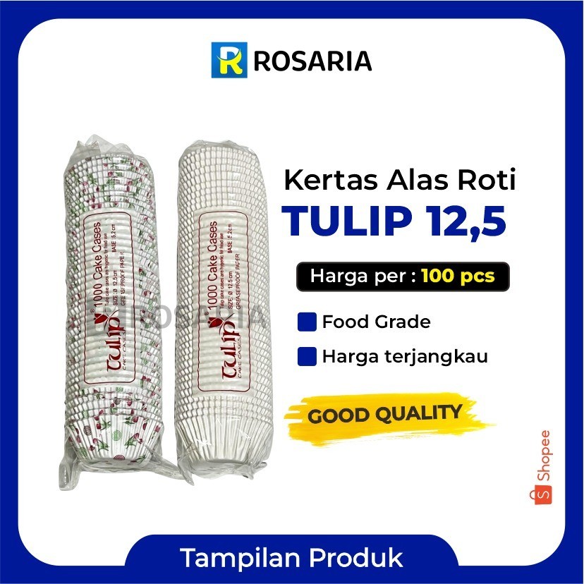 Jual [ ECER 100 pcs ] CAKE CASES UK 12,5 merk TULIP Kertas Alas Roti ...