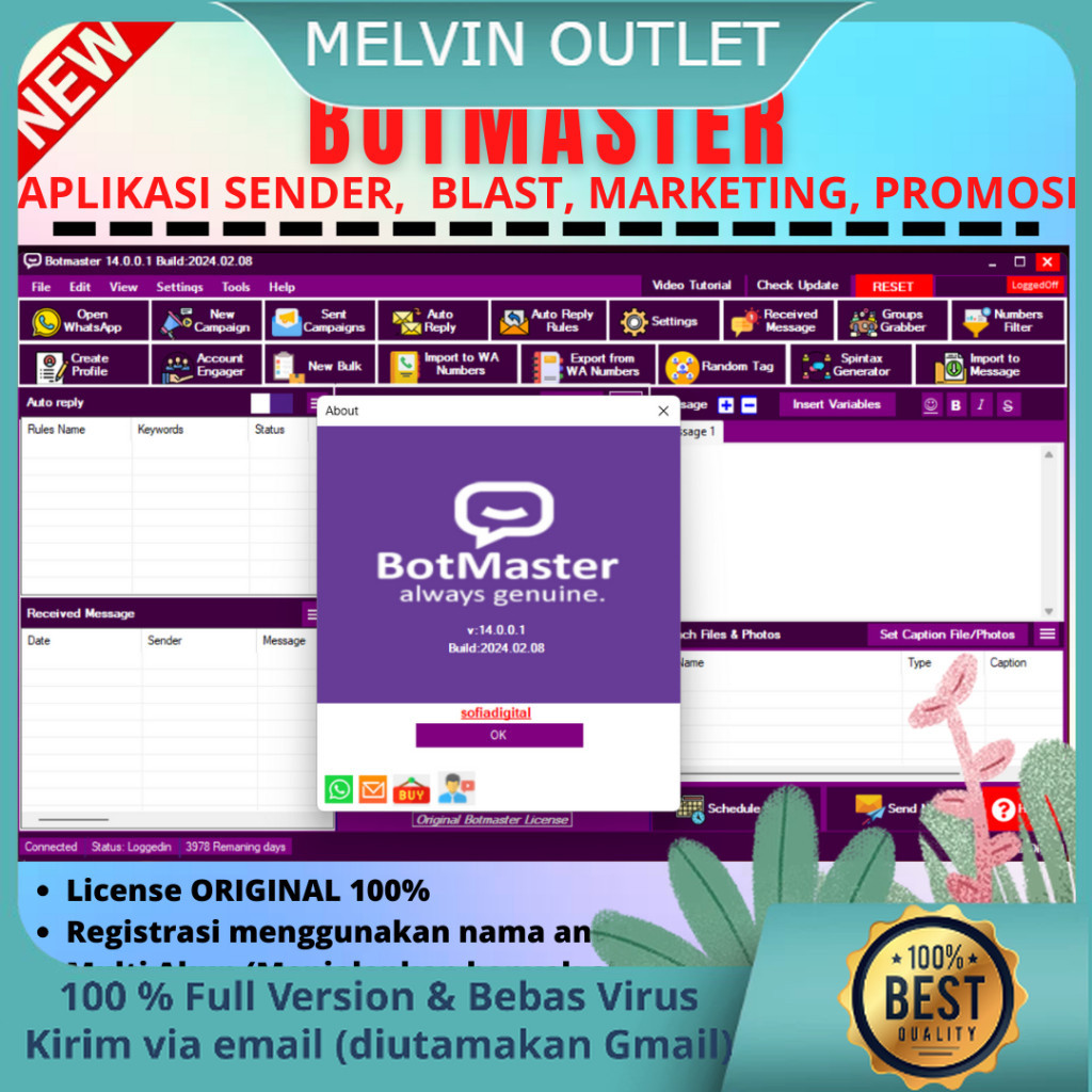 Jual BOTMASTER NEW (Fitur Lengkap, Original & Bergaransi) BOT MASTER ...