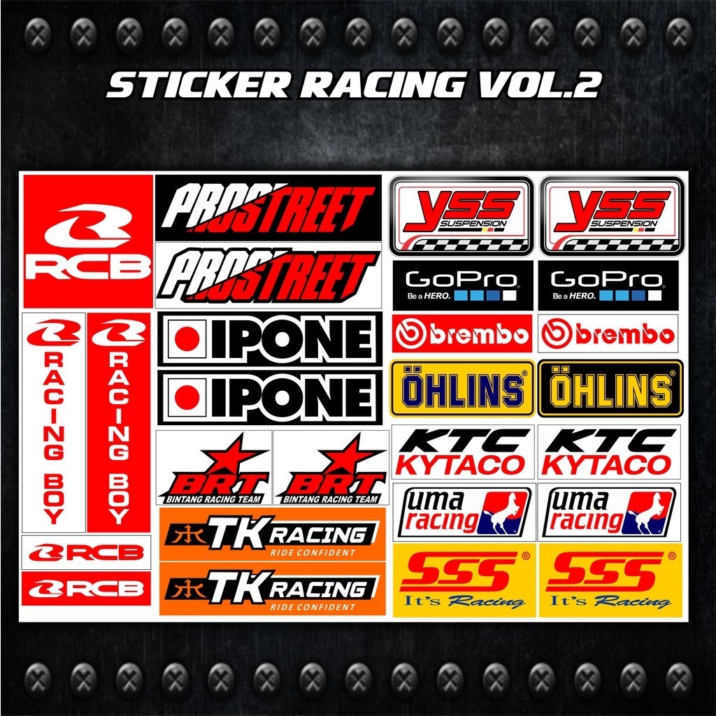Jual STIKER PACK RACING ISI 25pcs/27pcs Stiker Racing Stiker Motor ...