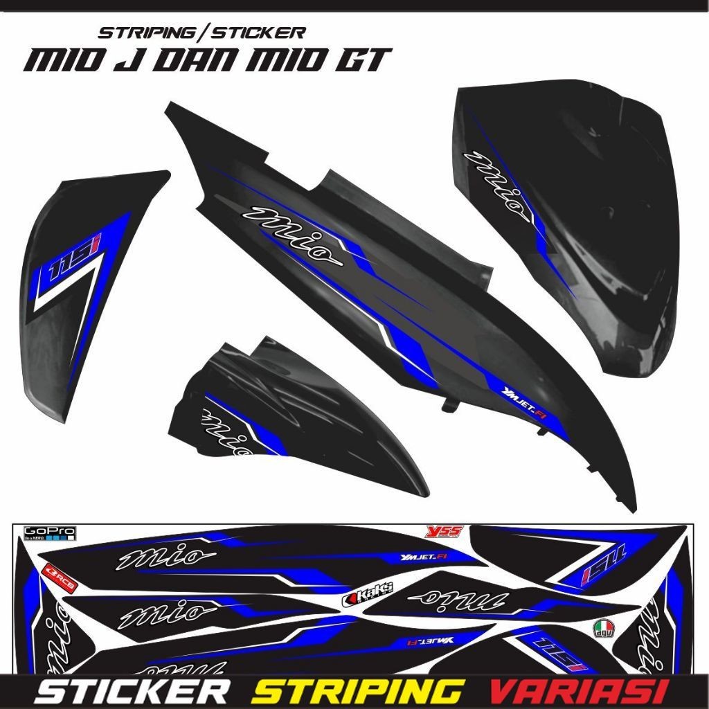 Jual STICKER STRIPNG VARIASI MIO J MIO GT MOTIF BARU / STIKER MIO J ...