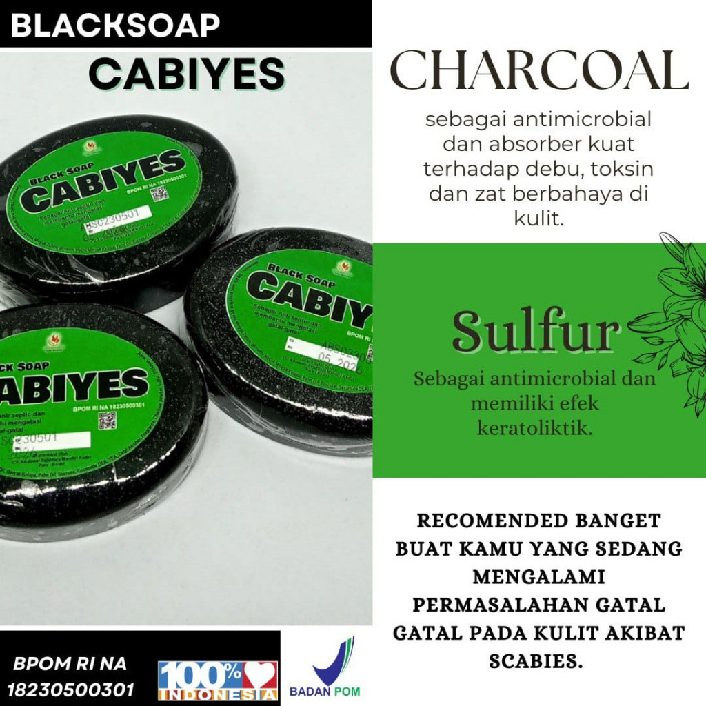Jual CABIYES Sabun untuk Mengatasi Gatal Scabies Kudis Eksim Kurap Panu ...