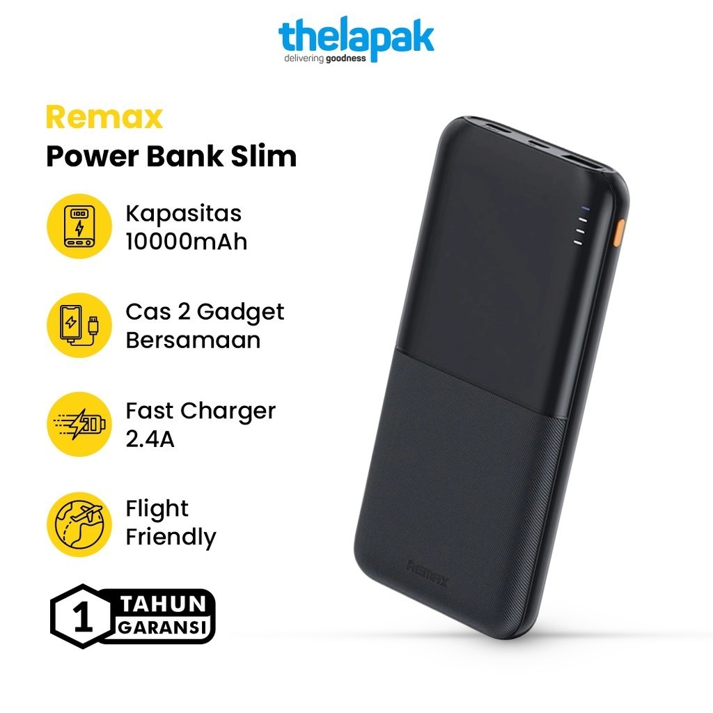 Jual Powerbank 10.000mAh 2.4A Slim 2 Output Remax RPP-23 Lango II ...
