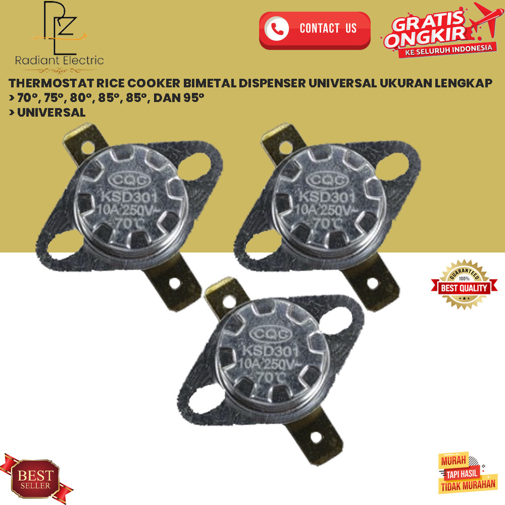 Jual THERMOSTAT RICE COOKER BIMETAL DISPENSER UNIVERSAL UKURAN LENGKAP ...