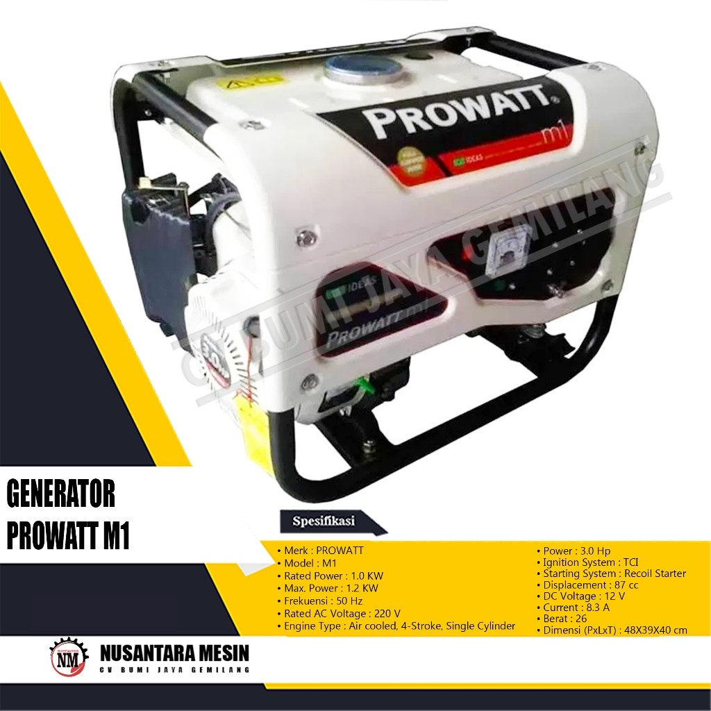 Jual MESIN GENSET / GENERATOR PROWATT M1 1000 WATT | Shopee Indonesia