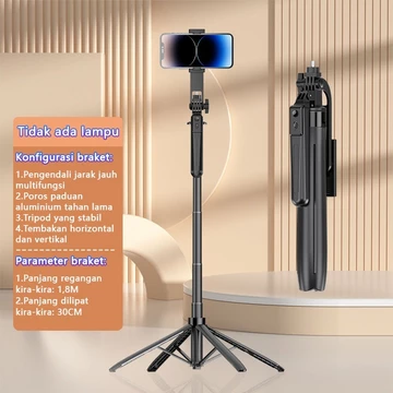 Trimic 180CM Tongsis Tripod Selfie Stick 4 Kaki Tripod Aluminium Tongsis Bluetooth Remote